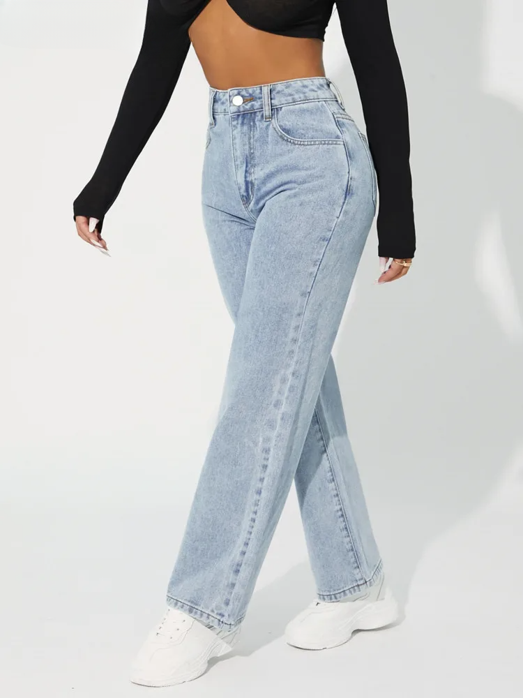 Adriana - Stylische High-Waist-Jeans mit Geradem Bein