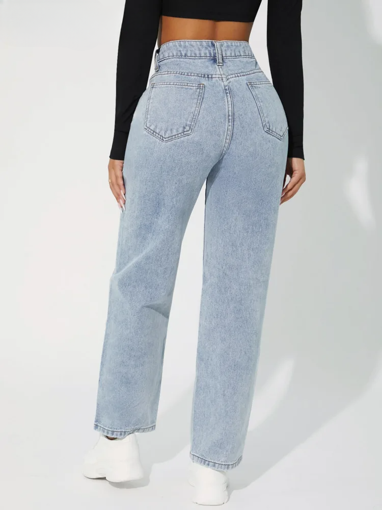 Adriana - Stylische High-Waist-Jeans mit Geradem Bein