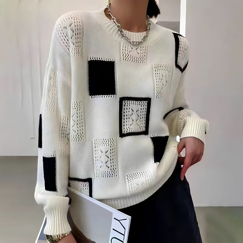 AURORA: Luxus-Pullover mit Farbblockmuster – Novifashion.de