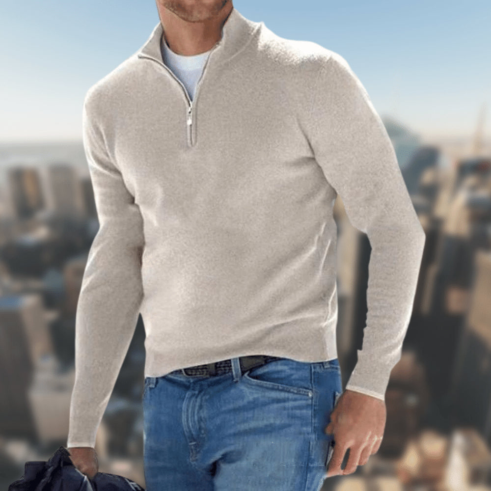 Benjamin – Moderner Pullover Mit Reißverschlusskragen