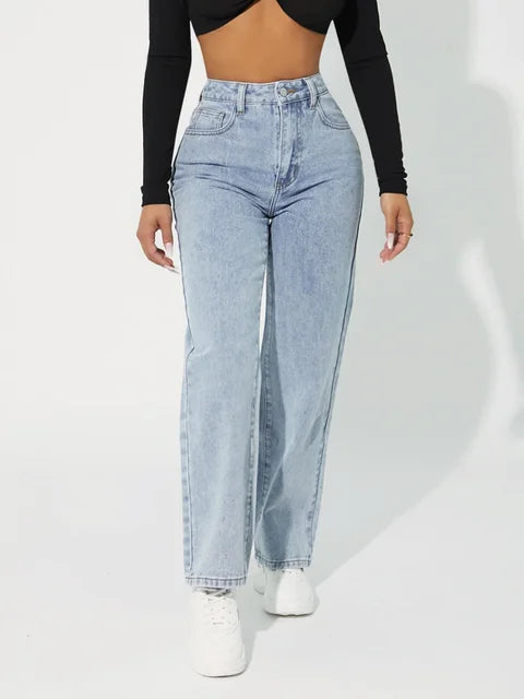 Adriana - Stylische High-Waist-Jeans mit Geradem Bein