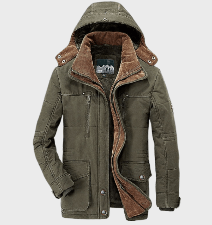 Hochwertige Outdoor-Jacke mit mehreren Taschen und funktionellem Design.