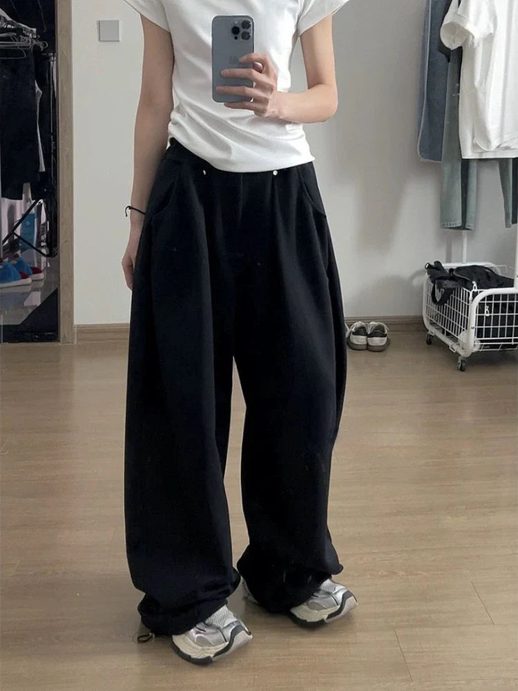 Hamburg | Damen Oversized Sweatpants | Schwarz