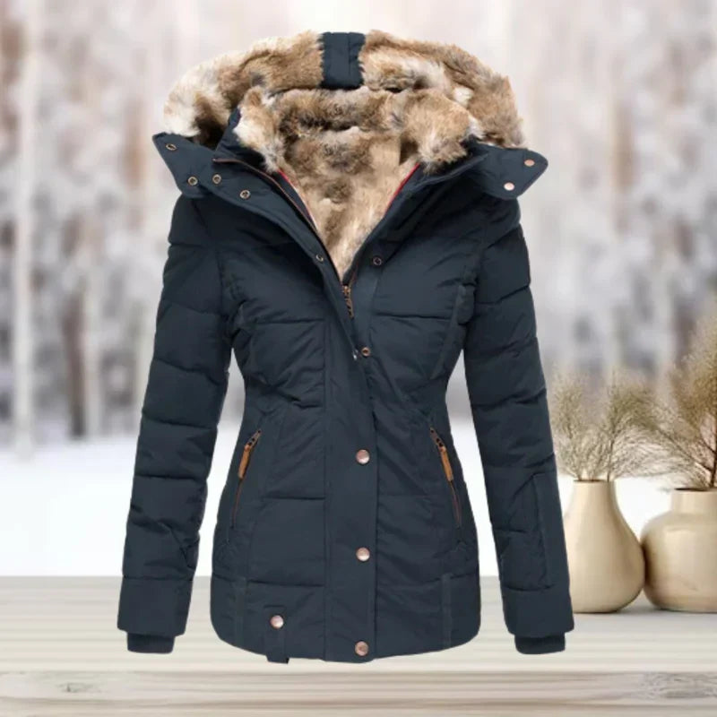 Clara - Kuschelige Winterjacke mit Kunstfellkragen