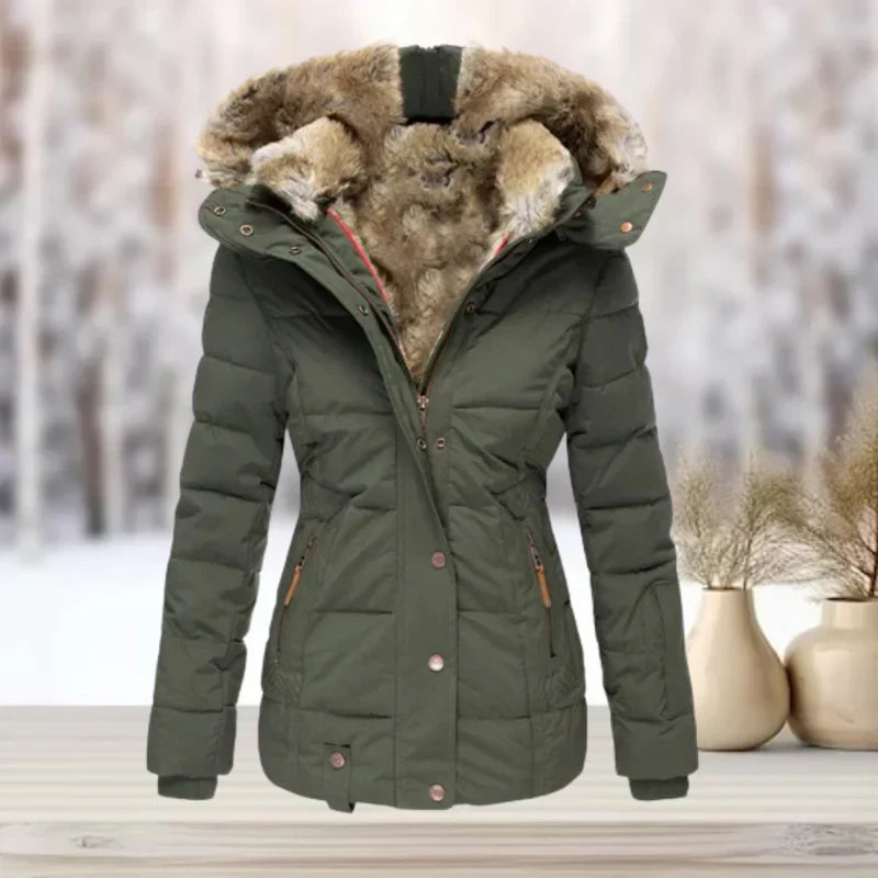 Clara - Kuschelige Winterjacke mit Kunstfellkragen