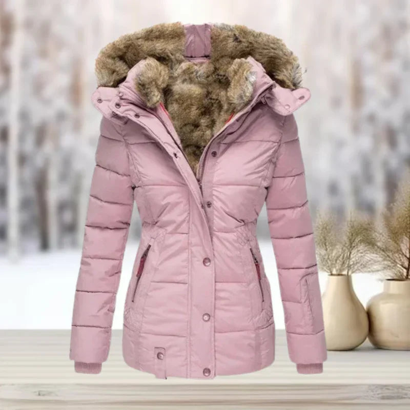 Clara - Kuschelige Winterjacke mit Kunstfellkragen